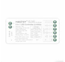 5 in 1 LED controller voor Single Color/Dual White/RGB/RGBW/RGBWW/RGBCCT LED strips 12-24v - SR5