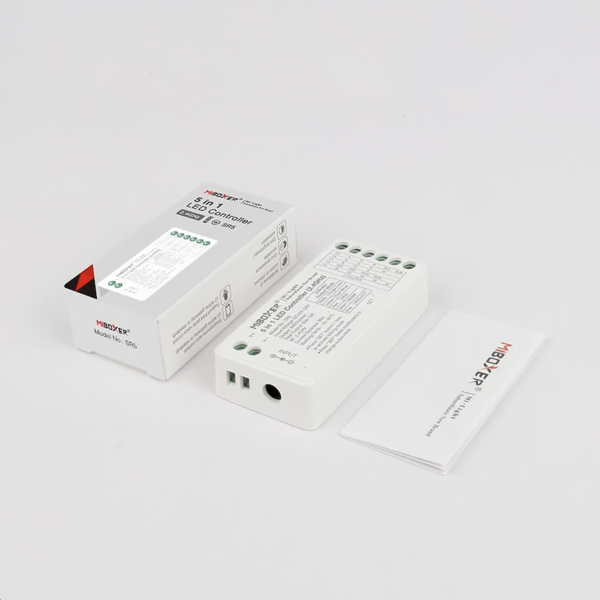 Miboxer 5 in 1 LED controller voor Single Color/Dual White/RGB/RGBW/RGBWW/RGBCCT LED strips 12-24v - SR5