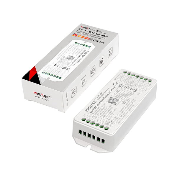 Miboxer Professionele 20 amp Zigbee 5-in-1 LED controller voor Single Color/Dual White/RGB/RGBW/RGBWW/RGBCCT LED strips 12-24-48v - PZ5