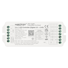 Professionele 20 amp TUYA Zigbee 5-in-1 LED controller voor Single Color/Dual White/RGB/RGBW/RGBWW/RGBCCT LED strips 12-24-48v - PZ5