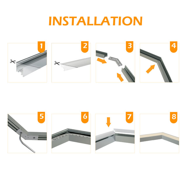 Hoek verbinding 135° alu voor LED profiel 302ALU