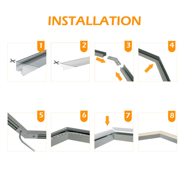 LED profiel verbinders en connectoren - Luksus  Hoek verbinding 135° wit voor LED profiel 302WIT