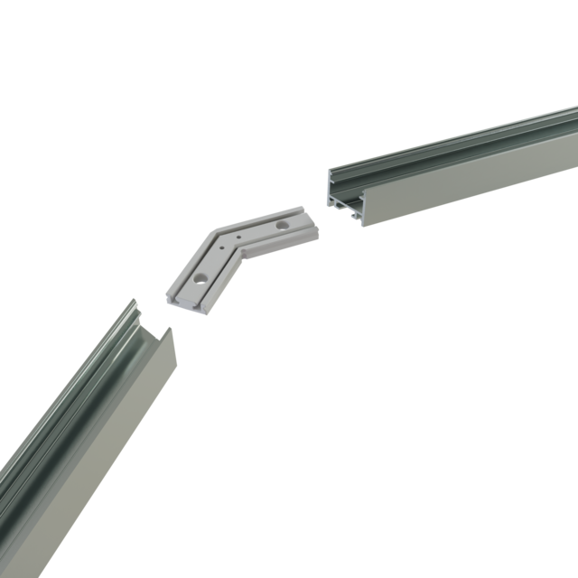 Hoek verbinding 135° zwart voor LED profiel 302ZWART