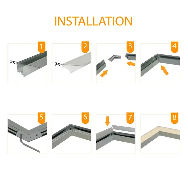 LED profiel verbinders en connectoren - Luksus Connector 135° wit voor LED profiel 318WIT