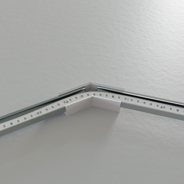 LED profiel verbinders en connectoren - Luksus Hoek verbinder 135 graden voor Wit LED profiel 301WIT