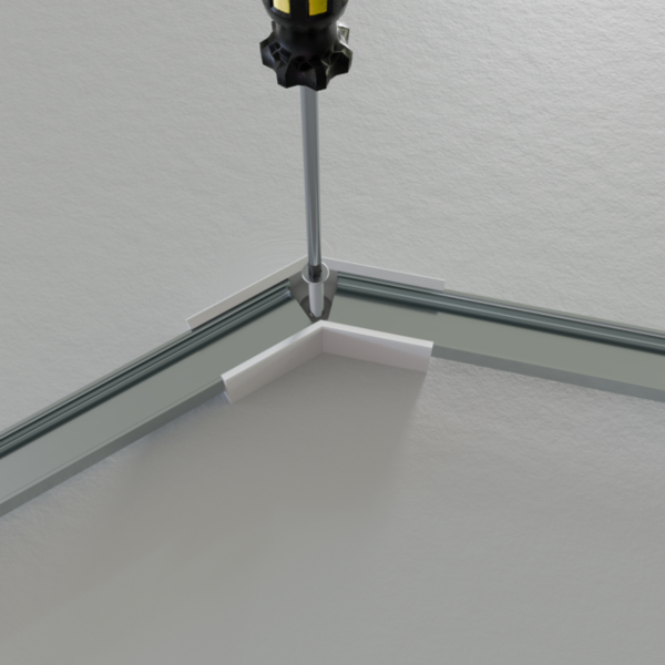 LED profiel verbinders en connectoren - Luksus Hoek verbinder 135 graden voor Wit LED profiel 301WIT