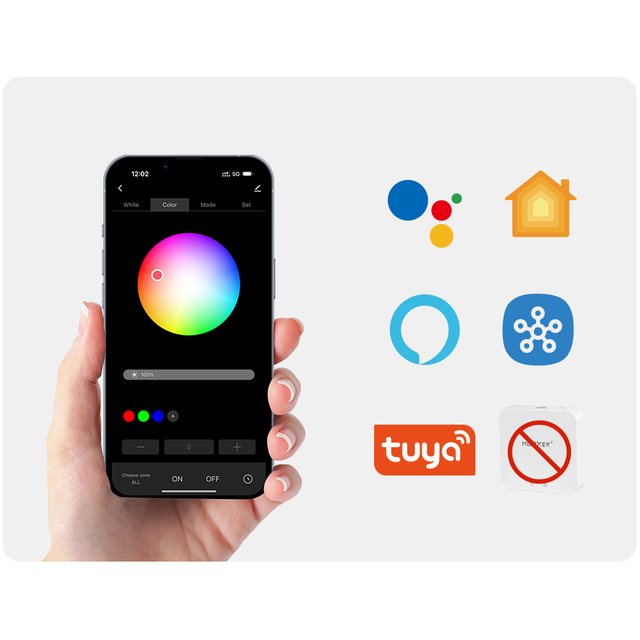 Matter over wifi LED controller 5 in 1 - voor Single Color/Dual White/RGB/RGBW/RGBWW/RGBCCT LED strips 12-24-48v - ML5