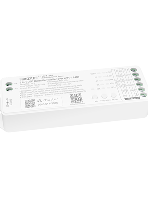 Matter over wifi LED controller 5 in 1 - voor Single Color/Dual White/RGB/RGBW/RGBWW/RGBCCT LED strips 12-24-48v - ML5