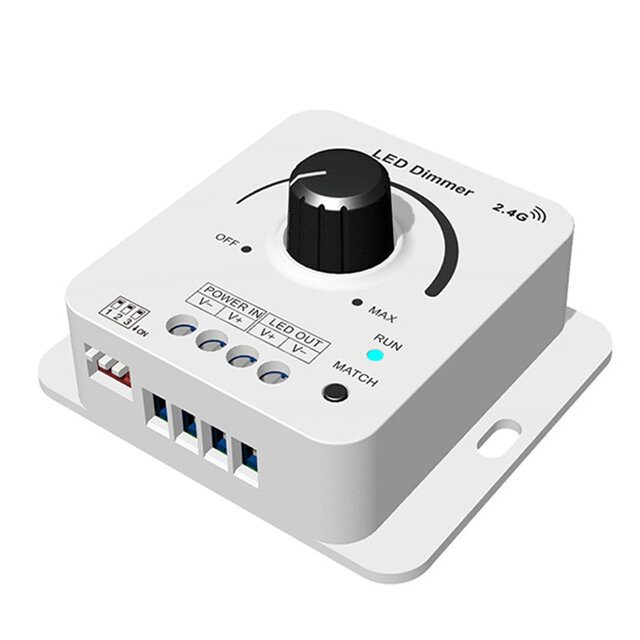 LED draaidimmer 12V/24V/36V/48V 8A - V1-KS - Direct aansluiten op een LED voeding