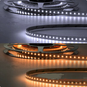 Dual white LED strip 20W 1800K~4000K 2200LM p/m 48VDC IP20 CRI90 - 5 meter