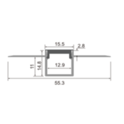 Horizontaal buigbaar LED profiel inclusief afdekking 52,39 mm x 11 mm STUC360