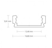 3 meter LED profiel inclusief klikafdekking 16,8mm x 6,47mm - 01ALU