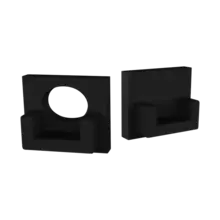 Eindkap zonder kabeldoorvoer voor SLIM308ZWART