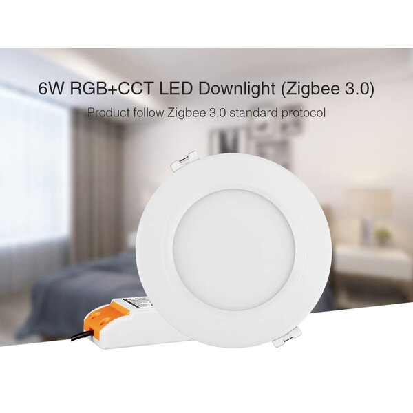 Miboxer Inbouw LED spot ZIGBEE + RF inbouw 90-95mm LED Spot - RGBCCT & 2700K-6500K - 6W -  FUT068ZR