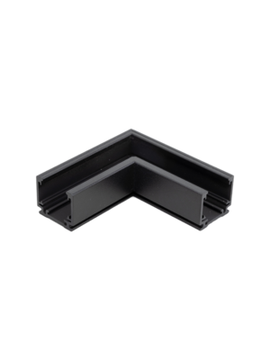 48V L Profiel Connector Plat Links - Zwart