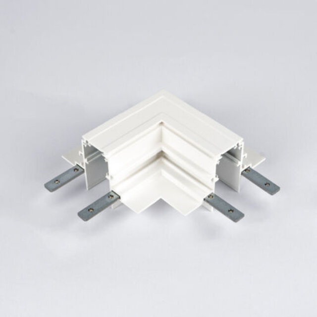 48V Inbouw L Profiel Connector Plat Rechts - Wit