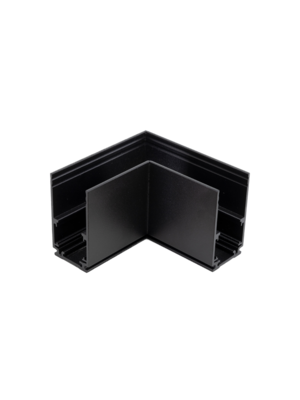 48V Deep L Profiel Connector Plat Links - Zwart