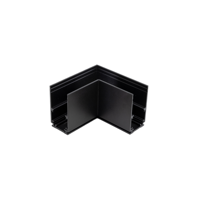 48V Deep L Profiel Connector Plat Links - Zwart