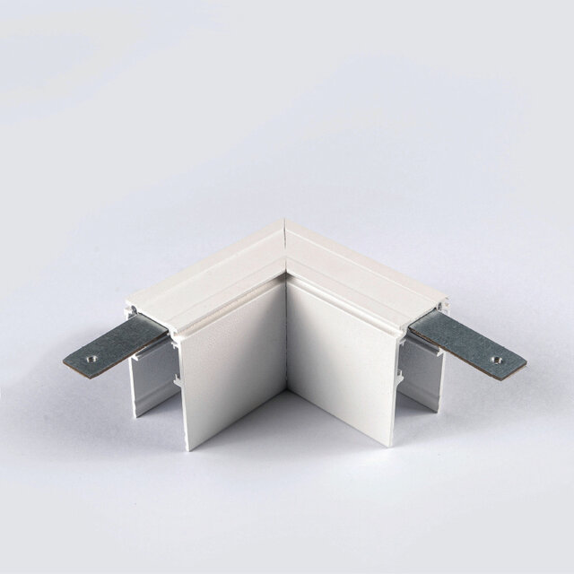 48V Deep L Profiel Connector Plat Rechts - Wit