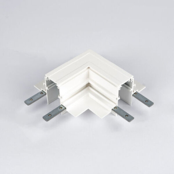 48V LED railsysteem - Powergear 48V Inbouw L Profiel Connector Plat Links - Wit