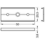Extra lange montageklem voor 09ALU,09WIT, 09ZWART LED profiel