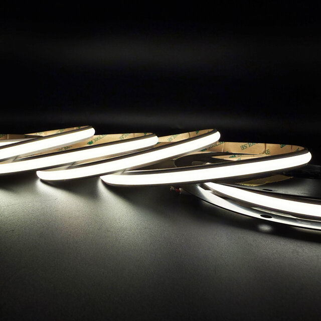 Waterdichte Free Cut COB LED strip natuurlijk wit 13W 1200LM 528LED p/m 24VDC IP65 4000K – 5 meter