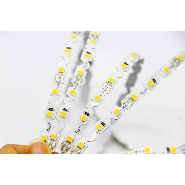 S shape buigbare LED strip warm wit 3000K IP20 24V 10W 72 LEDs p/m