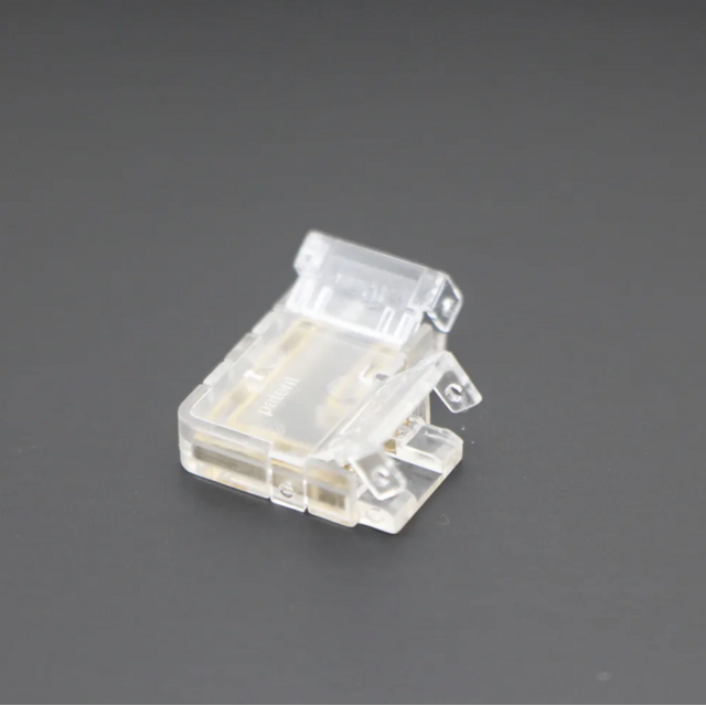 Dual white COB LED strip hoek connector 90 graden soldeervrij – klik connector 10mm - IP20