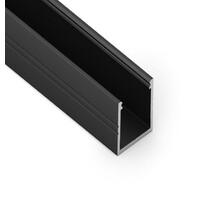 Zwart LED profiel inclusief opaal klikafdekking 18,8mm x 18,6mm - 20ZWART