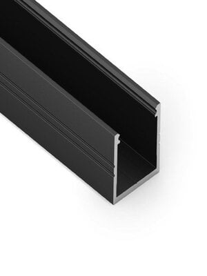 Zwart LED profiel inclusief opaal klikafdekking 18,8mm x 18,6mm - 20ZWART