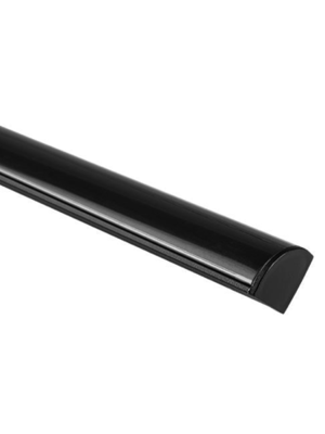 Zwart LED hoekprofiel inclusief kwart ronde zwarte klikafdekking 16mm x 16mm - C10ZWART