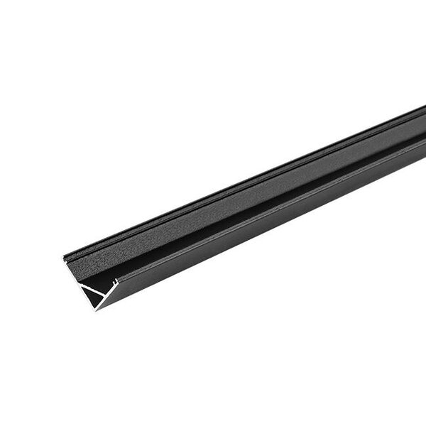 Luksus LED profielen Zwart LED hoekprofiel inclusief kwart ronde zwarte klikafdekking 16mm x 16mm - C10ZWART