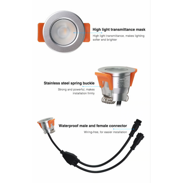 LED mini spot - 4000 kelvin natuurlijk wit - waterdicht IP66 - Miboxer SL1-12-4000K