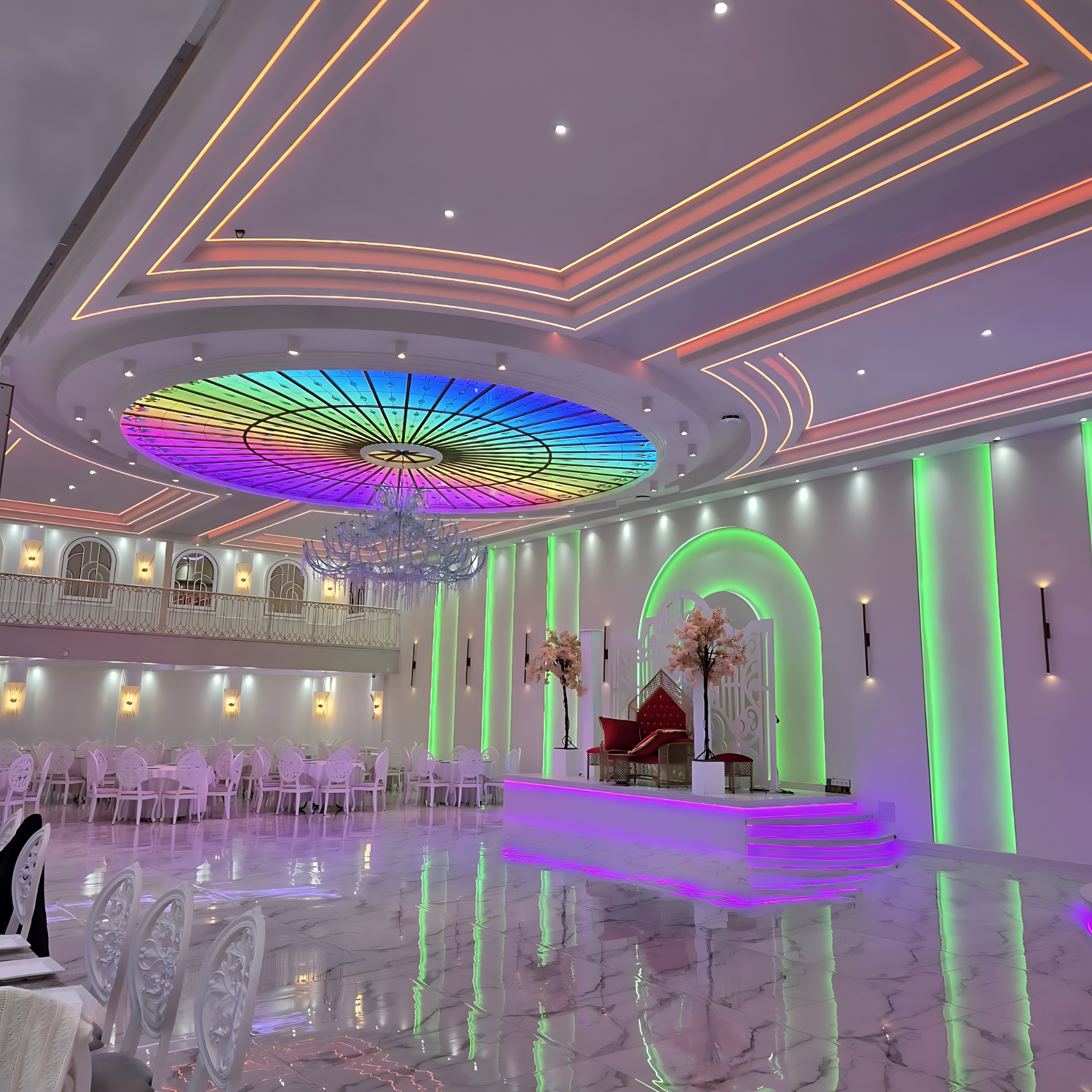 RGBWW LED-installatie trouwlocatie Rotterdam