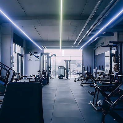 Complete sportschool verlichting met LED profielen en strips – INFINITY LIFTERS