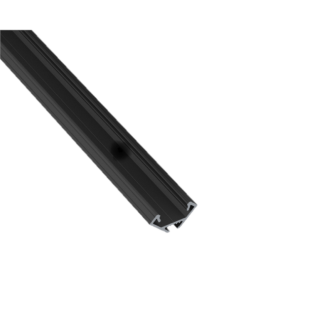 Zwart LED hoekprofiel 2 meter inclusief klikafdekking 16,2mm x 16,02mm - C07ZWART