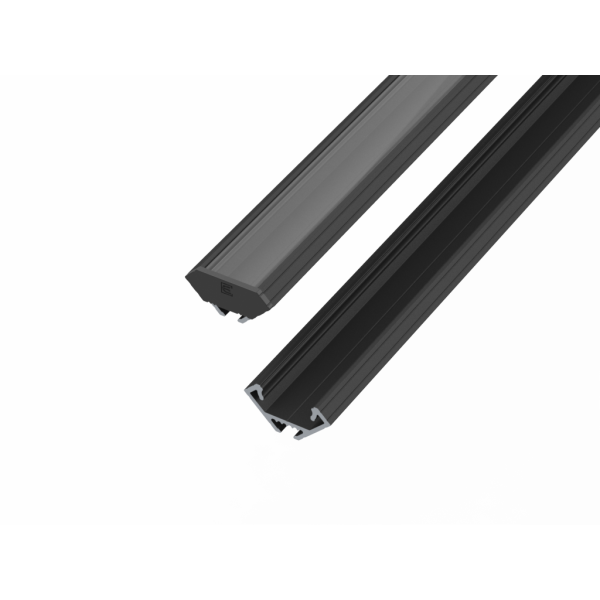 Luksus LED profielen Zwart LED hoekprofiel 2 meter inclusief klikafdekking 16,2mm x 16,02mm - C07ZWART