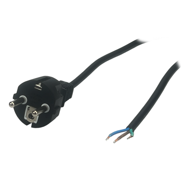 Luksus LED connectoren  Geaarde LED voeding stroomkabel - zwart - 1,5 meter - 3 aderig