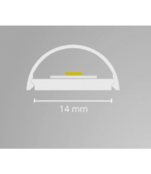Buigbaar LED profiel 2 meter met halfronde opaal klikafdekking 14ALU - 2 mm x 14,4 mm