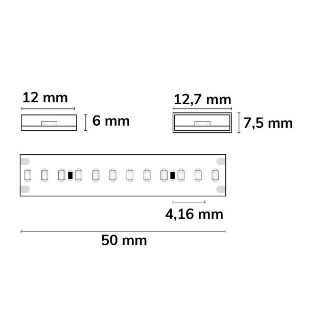 Waterdichte LED strip warm wit 3000K 8W 700LM 240LED p/m 48VDC IP68 - 5 meter