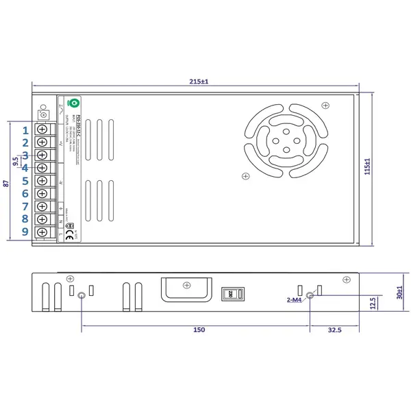 GLP LED voeding  LED voeding 24v 350w 14,58 Ampère - IP20 - POS-350-24-C