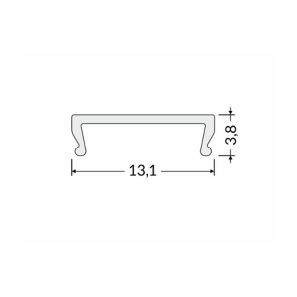 Luksus LED profiel losse afdekking Losse 2 meter afdekking vlak model F12ALU, F12WIT, F12ZWART - C-Opaal-2m