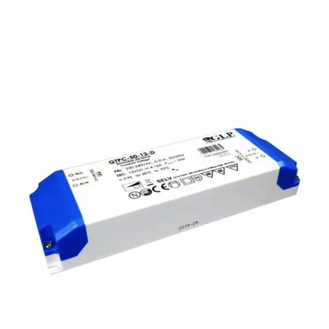 LED voeding 12v 50w dimbaar – fase afsnijding - IP20 - GTPC-50-12-D