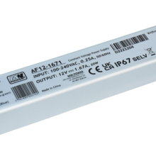 LED voeding 15W 12VDC 1,25A CV – Waterdicht IP67 – AF12-1251
