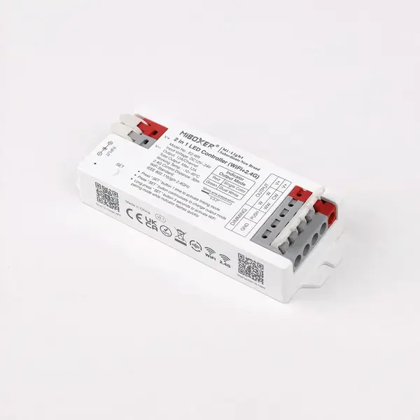 Miboxer 2 in  1 TUYA+ 2,4ghz LED controller om enkel kleurige / dual white LED strips te bedienen 12V/24V - MIBOXER E2-WR