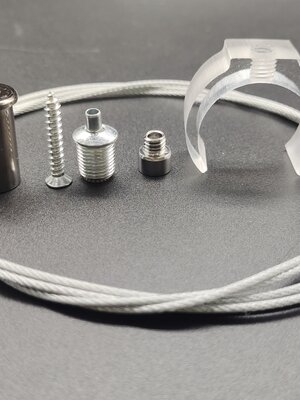 360 graden 30mm plafondklem en/of muur met ophangkabel set