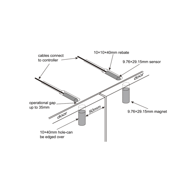 Losse 10 x 30mm magnetische kast - plank - plaat sensor LED - SMC002-Sensor WIT