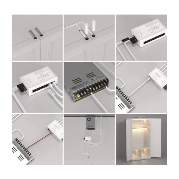 Luksus LED PIR sensoren Losse 10 x 30mm magnetische kast - plank - plaat sensor LED - SMC002-Sensor WIT