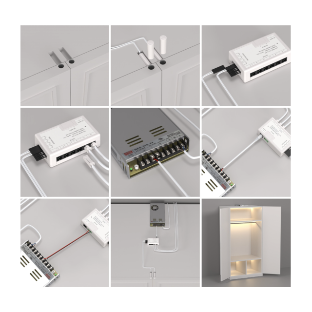 Losse 10 x 30mm magnetische kast - plank - plaat sensor LED - SMC002-Sensor WIT