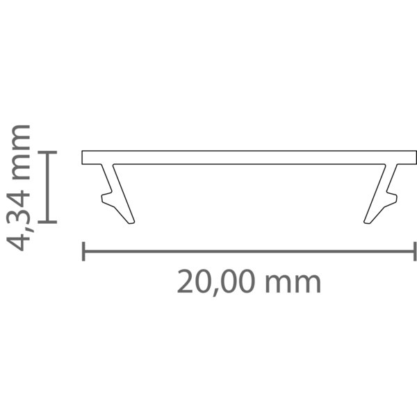 Luksus LED profiel losse afdekking Losse 2 meter opaal LED profiel klikafdekking - 318, 323, stuc300, stuc400, gips300, gips400